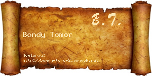 Bondy Tomor névjegykártya